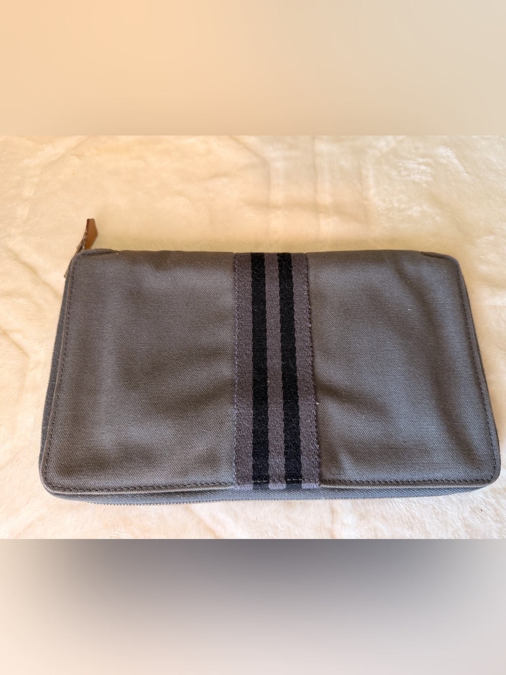 Hermes Herline Travel Canvas Zip Wallet